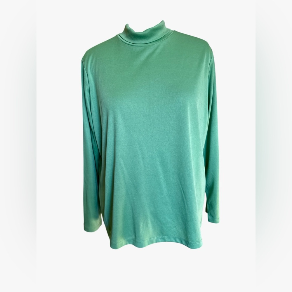 Vintage Vicki Wayne 80s Women's Avocado Green Long Sleeve Turtleneck Top